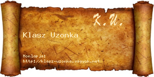 Klasz Uzonka névjegykártya